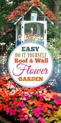 Grow a beautiful flower rooftop or wall in your garden with this simple method. No building required! #gardening #greenroof #flowergarden #verticalgarden #gardenhack #empressofdirt