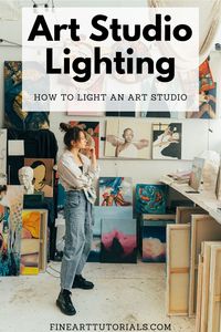 How to light an art studio: the best studio lights for pencil drawing, painting at an easel, filming and photographing arts for print. Discover how to set the lights up for optimum illumination. #artstudiosupplies #artstudiolighting #studiolighting #artstudio #artstudioideas #howtolightanartstudio #lightingforart