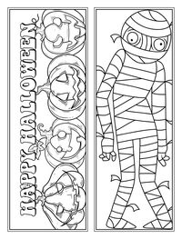 Printable Halloween Craft Bookmark Coloring