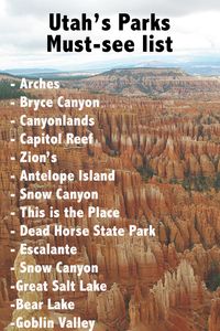 Bucket list spots for Utah! Best National and State Parks in Utah!