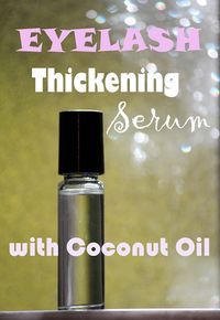 Eyelash Serum Make your own Eyelash Thickening Serum with Coconut Oil. It requires only 2 ingredients! Fractionated Coconut Oil and Lemon and Lavender essential oils. The fractionated coconut oil has a natural pulling action that draws out impurities and enters the eyelash follicles to stimulate regrowth. Adding 1 drop of Lemon enhances the oil’s cleansing and stimulating properties. Adding 1 drop of Lavender will nourish your lashes and follicles.