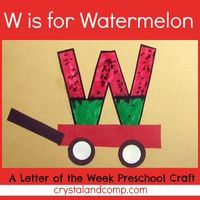 week crafts for preschoolers: w is for watermelon #letteroftheweek #crystalandcomp