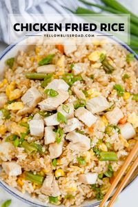 With this Easy Chicken Fried Rice recipe you'll learn how to make this easy fried rice, with chicken and veggies in under 30 minutes!