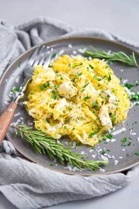 If there's someone in the family that doesn't like spaghetti squash, try out this Parmesan Herb Spaghetti Squash recipe on them. It changed my son's mind! 244 calories and 3 Weight Watchers SP