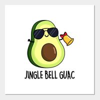 Jingle Bell Guac Funny Avocado Guacamole Christmas Puns features a avocado looking really cool in his sunglasses and ringing his Christmas bell to the tune of his favorite Jingle Bell Rock. Funny Puns gift for family and friends who love avocados, guacamole and christmas puns. -- Choose from our vast selection of art prints and posters to match with your desired size to make the perfect print or poster. Pick your favorite: Movies, TV Shows, Art, and so much more! Available in mini, small, medium