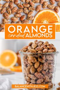 Once you try these easy Orange Candied Almonds, you won't be able to put them down! Perfectly sweet and crunchy with a surprising but delicious citrus twist. They're versatile enough to enjoy as a snack, dessert, or as a topping for salad. Plus, candied nuts are the perfect holiday gift! Dairy free, gluten free, 6 ingredients.