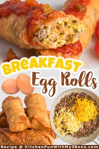 Breakfast Egg Rolls are an easy tasty breakfast that you can make ahead of time. They are very freezer-friendly and customizable as well. The whole family is going to love these!