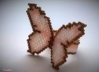 Peyote butterfly ring