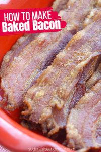 Baked Bacon is a must-do on my weekly meal prep. It allows me to quickly include bacon on sandwiches, alongside breakfast or crumble over pastas and salads without making a mess of my kitchen.