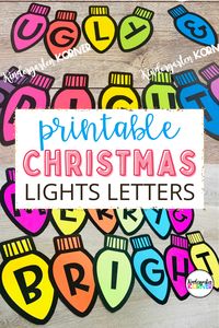 Are you looking for Classroom Christmas Decorations ideas? This printable Christmas lights letters are perfect for decorating your classroom doors, walls, bulletin boards for Christmas! Absolutely the cutest Christmas decorations for every pre-k, preschool, kindergarten or elementary classroom!