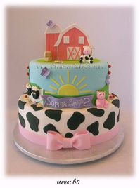 2 tier oval cow print barnyard themed cake by Creative Cake Co.