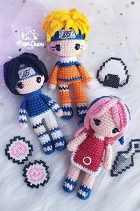 Amigurumi e-book crochet amigurumi pattern by Moonchan Crafts, 3 patterns in 1 #amigurumi #crochet #handmade #amigurumilove #h #amigurumis #crochetaddict #crochetersofinstagram #crochetlove #crocheting #croche #amigurumidoll #amigurumiaddict #instacrochet #handmadewithlove #knitting #yarn #amigurumitoys #ganchillo #amigurumicrochet #amigurumibrasil #hechoamano #artesanato #naruto