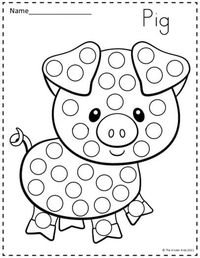 Farm Animals Dot Markers Coloring Pages by The Kinder Kids | TPT