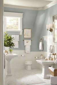 Refresh your snowbound bathrooms with Sherwin Williams' 2024 collection. Check out their new paint colors and designs for a fresh and updated look. Don't miss out on this opportunity for a stunning bathroom makeover! #ad #homedesign #bathroomremodel #paintupgrade