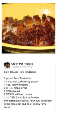 Crock pot tenderloin