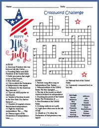 Free Printable July Fourth Crossword Word Search