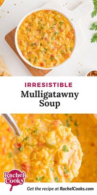 Mulligatawny soup, a traditional curry soup from India, is fragrant, rich and creamy, just what's needed to warm you up on a cold winter night.