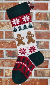 Knit Christmas Stocking 100 Wool Gingerbread Men by flydyed, $70.00