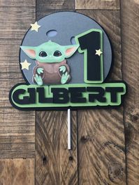 Baby Yoda Inspired Cake Topper/ Baby Yoda inspired Banner/ ONE | Etsy