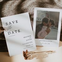 Modern Wedding Photo Save the Dates