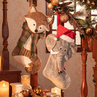 Medias de Navidad, diseños navideños, Fox Christmas Stockings, Children's Christmas Decor, Elephant decor, decoración de chimenea y arbol navideño, casa navideña