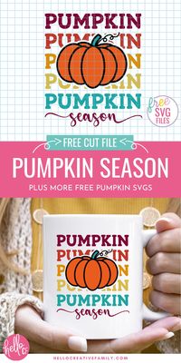 Get ready for autumn, pumpkin patches, hay rides and bonfires with this free Pumpkin SVG files collection! Includes a Pumpkin Season SVG in pretty fall colors along with other cut files for making fall decor, mugs, sweatshirts, signs and so much more with your Cricut Maker, Cricut Explore or Cricut Joy!