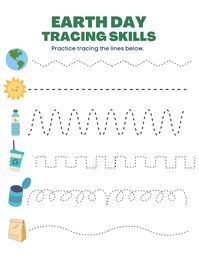 earth day tracing worksheet free