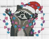 “Christmas raccoon” – free cross stitch pattern - The Space of Stitching - Free cross stitch patterns