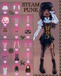 •·.·' theme: steampunk '·.·• ʚ♡ɞ vip: yes // codes: LANA ʚ♡ɞ •·.·' dress to impress '·.·• #dti #dresstoimpress #roblox #outfitinspo #steampunk #gears #clockwork #industrial