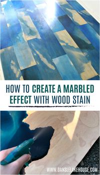 DIY Marbled Wood Stain with Watercolor Effect - Inspired by Wood Aquarelle | Dans le Lakehouse