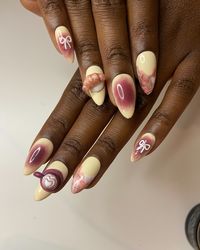 Fall in love with this sculpted nail set! 💅🏾✨ I used Hema-free gel polishes from @glitterbels in shades ‘Spice it Up,’ ‘Spa Day,’ and ‘Fruit Punch’ to create this soft blend with 3D details for extra flair. Topped off with their non-wipe top coat for that flawless shine! 🌸🔥 - Which shade is your fave? Let me know in the comments! 💖 - @glitterbels_ambassadors 🎀 - #NailArt #Glitterbels #HemaFree #3DNails #NailTech #NailInspo #gbtopsets #londonnailtech #nailinspo #nailsoftheday #westlondonnail...