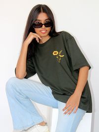 High quality cotton T-shirt with a hand embroidered Sunshine on the left side. This T shirt can be worn with many different outfits; it's the perfect piece to add to your casual wardrobe.

- Unisex organic heavy T-shirt by EchoEthnic
- Fabric: 100% cotton, 240GSM, Premium, Fairwear, Green Fashion;

DETAILS:

All embroidery is done by hand in 100% cotton thread.
T-shirts are 100% cotton. The shirts are very soft and comfortable. They wear and wash nicely.
Each sunshine is lovingly hand embroidered onto each t-shirt by hand.