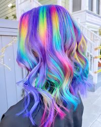 COLORIST | WIGS | EXTENSIONS on Instagram: “love this color so much, I think I need to recreate it on a wig💜🌈 . . . . . . #hairpaintedwithlove #lavanderhair #purplehair #rainbowhair…”