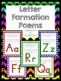 Letter Formation Poems by Jennifer Brink | Teachers Pay Teachers