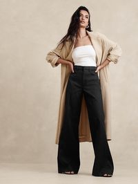 Italian Linen-Cotton Wide Leg Jean | Banana Republic