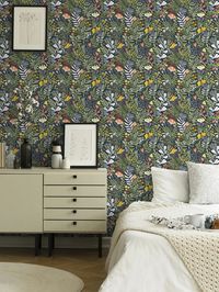 Briar Navy Floral Wallpaper – York Wallcoverings