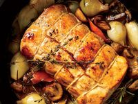 Pork Loin Braised with Mushrooms and Wine