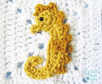 Crochet Seahorse Applique and Granny Square Free Crochet Pattern – Ocean Themed Blanket