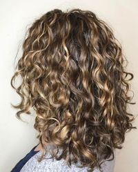 Curly Brown Hair With Dark Blonde Highlights