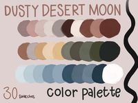 Ready to create? Now you are! With this handpicked color palette, your artistic wonders will come to life. This palette includes 30 beautiful colors for you to use for your jolly good designs. Dusty Desert Moon, here we go!  What's included?? 1 swatch file compatible with Procreate 1 4x6 size digital art download How do I use this? - Files will be available for download immediately after purchase, if you have an issue, please message me and I will respond asap - Download directly from Etsy on safari browser if the Etsy app doesn't work  - Download directly to your iPad - Palette will automatically import to Procreate once you click on the swatch file Where can I use this palette? - Hey procreate users, this is for you! Unfortunately, if you are not a procreater, this will not work. What ca