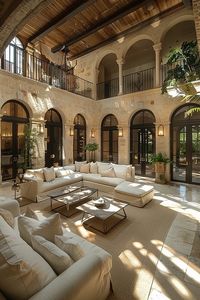 Mediterranean mansion courtyard living. Discover these amazing Mediterranean mansions that make you see luxurious seaside retreats in a new light.