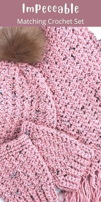 You can make a matching set of Beanie Hat, Mitts and Scarf with these free crochet patterns, just in time for holiday gift giving season!