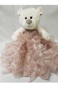 PRICES MAY VARY. 20" Quinceanera Teddy Bear with dress Can be given as a gift or used as a centerpiece 20 inches in height. Rhinestone tiara and an embroidered " Mis 15 Anos" For Collection and Decoration Purpose. For Age 14+. Due to different monitors/calibrations colors may vary slightly from the actual product. For those that are looking for something other than a doll... we now have the option of Quince Bears. These bears measure 20" long. Crème color, soft and cuddly, dressed in an elegant,