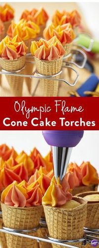 DIY Olympic Flame Cone Cake Torches