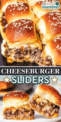 These easy cheeseburger sliders are a single-handed version of a classic burger! They’re perfect for a party or for a kid-approved dinner.