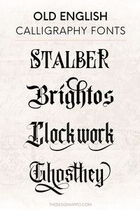 Looking for the best old english calligraphy fonts? Here's a list of 19 best free and premium old english calligraphy fonts that'll transport you to medieval times. Old english calligraphy fonts are also known as gothic and blackletter calligraphy fonts. These fonts are perfect for tattoos, logos & branding, and more!