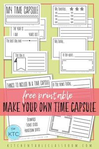 These free printable time capsule ideas are a great way for kids to record the history happening around us!