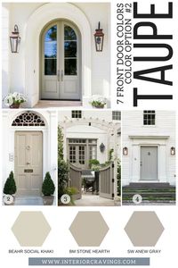 7 FRONT DOOR COLORS - taupe front doors inspiration and taupe paint codes and paint swatches