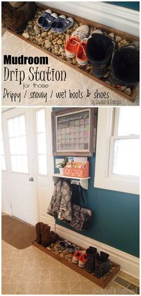 Build a 'Drip Tray' for muddy (or snowy) boots and shoes! {Sawdust and Embryos}