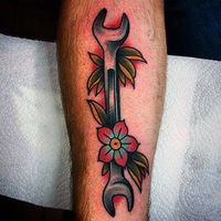 60 Wrench Tattoo Designs For Men - Tool Ink Ideas